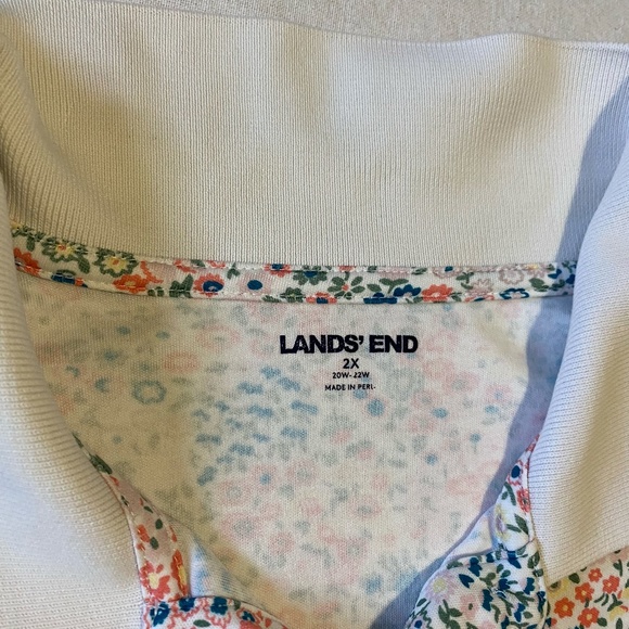 Lands' End Women's Soft Field Floral Supima Cotton Polo Shirt. Sz 2X - Picture 10 of 12